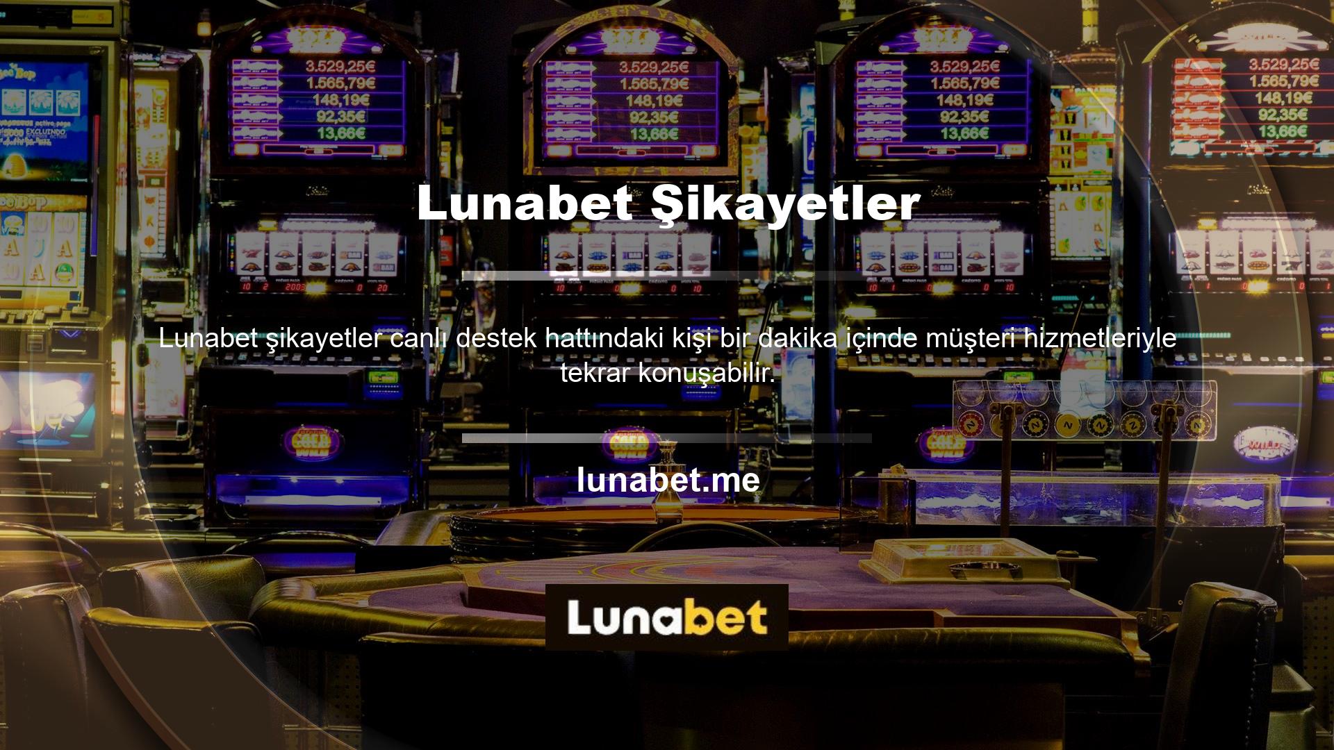 Bu, Lunabet herhangi bir şikayet sitesinde herhangi bir şikayet almayan nadir bir çevrimiçi bahis sitesi olmasını sağlar